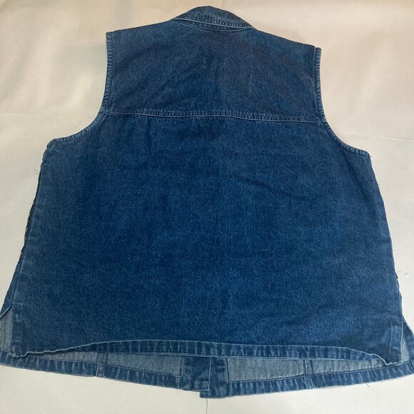 Patch work Stonebridge Demim Women's vest with black and maroon velour feeling - Picture 2 of 7